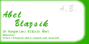 abel blazsik business card
