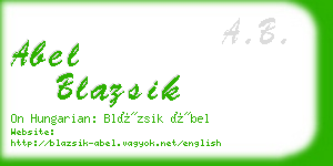 abel blazsik business card